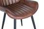 GINER Y COLOMER - Chaise Design en Cuir Brun avec Pieds en Métal Noir - Style Industriel - Dimensions : 53x63x87 cm